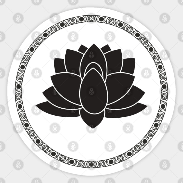 Lotus Yoga top Sticker by Doddle Art